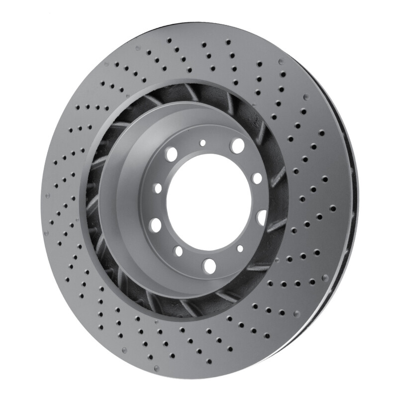 Porsche 718 Cayman Brake Rotor (1) - Left Rear - R1 Concepts - Drilled Carbon Alloy GeoMET - `16-`23